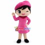Winking Girl In Pink Dress and Pink Beret Mascot Costume