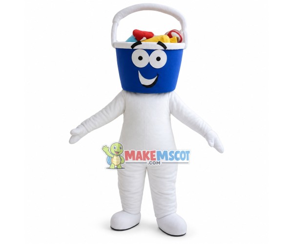 Blue Bath Basket Man Mascot Costume	