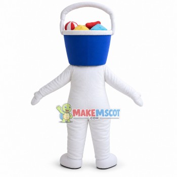 Blue Bath Basket Man Mascot Costume Blue Bath Basket Man Mascot Costume