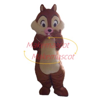 Adventurous Chip the Chipmunk Mascot Cartoon Costume Adventurous Chip the Chipmunk Mascot Cartoon Costume