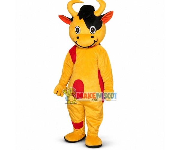 Lovely Yellow Dairy Cow Mascot Costume Lovely Yellow Dairy Cow Mascot Costume