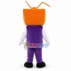 Orange TV Staff In Purple Suit Mascot Costume Orange TV Staff In Purple Suit Mascot Costume