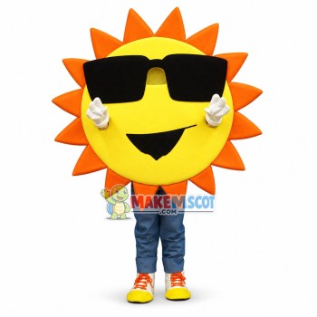 Sun With Sunglasses Cartoon Mascot Costume Sun With Sunglasses Cartoon Mascot Costume