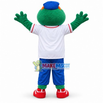 Wally the Green Monster Mascot Costume Wally the Green Monster Mascot Costume