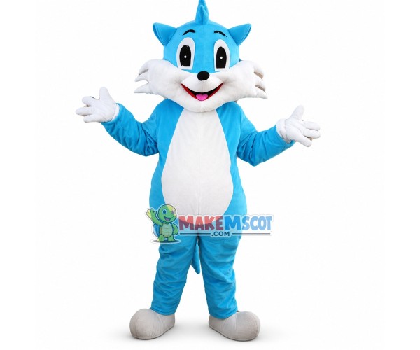 Lovely Blue Fox Cartoon Mascot Costume 