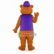 Purple Nosed Beaver With Purple Hat and Purple Vest Mascot Costume