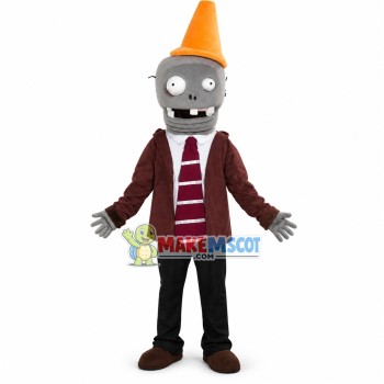 Conehead Zombie Mascot Costume Conehead Zombie Mascot Costume