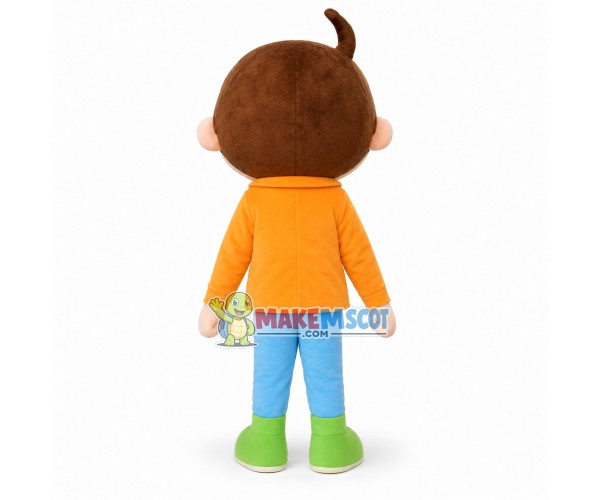 Shy Boy Mascot Costume Shy Boy Mascot Costume