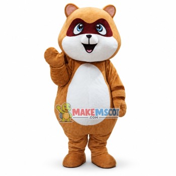 Lovely Fat Cartoon Brown Raccoon Mascot Costume 