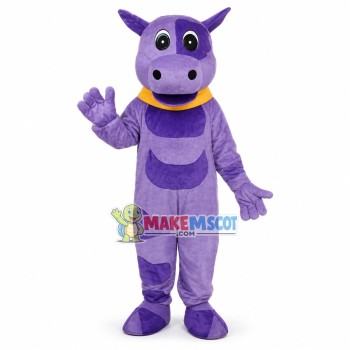 College Ephelia the Purple Cow Mascot Costume 