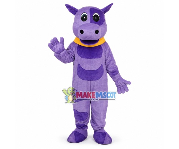 College Ephelia the Purple Cow Mascot Costume 