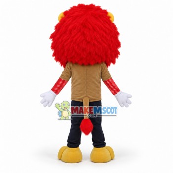 Red Haired Lion Man Cartoon Mascot Costume Red Haired Lion Man Cartoon Mascot Costume