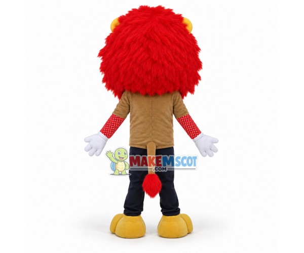 Red Haired Lion Man Cartoon Mascot Costume Red Haired Lion Man Cartoon Mascot Costume