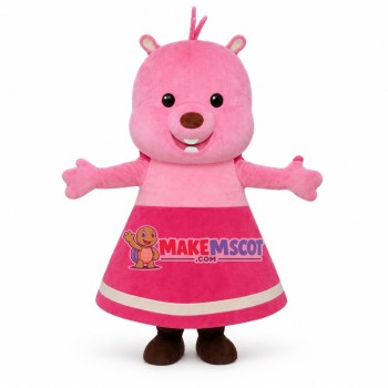 Cartoon Pink Baby Bear Girl Mascot Costume Cartoon Pink Baby Bear Girl Mascot Costume