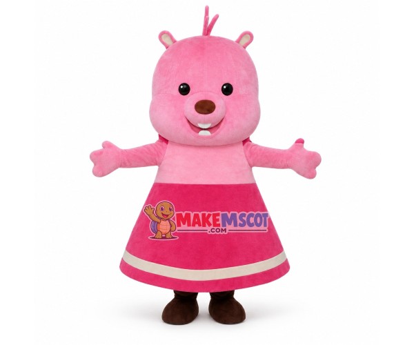 Cartoon Pink Baby Bear Girl Mascot Costume Cartoon Pink Baby Bear Girl Mascot Costume