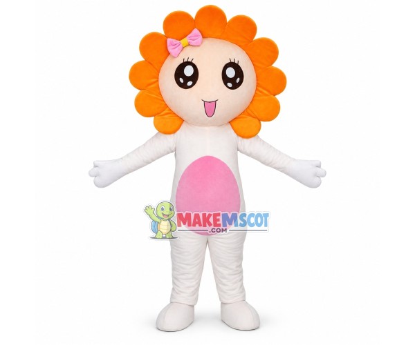Cute Girl Sun Cartoon Mascot Costume