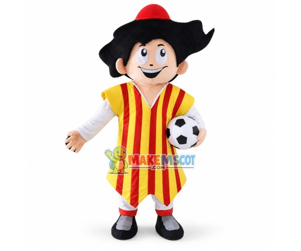 Barcelona Soccer Player Mascot Costume Barcelona Soccer Player Mascot Costume