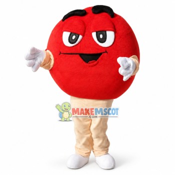 Funny Cartoon Red Chocolate Bean Mascot Costume Funny Cartoon Red Chocolate Bean Mascot Costume