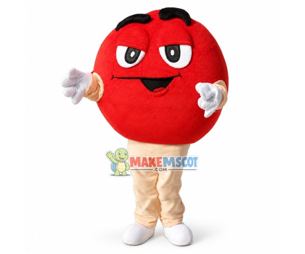 Funny Cartoon Red Chocolate Bean Mascot Costume Funny Cartoon Red Chocolate Bean Mascot Costume