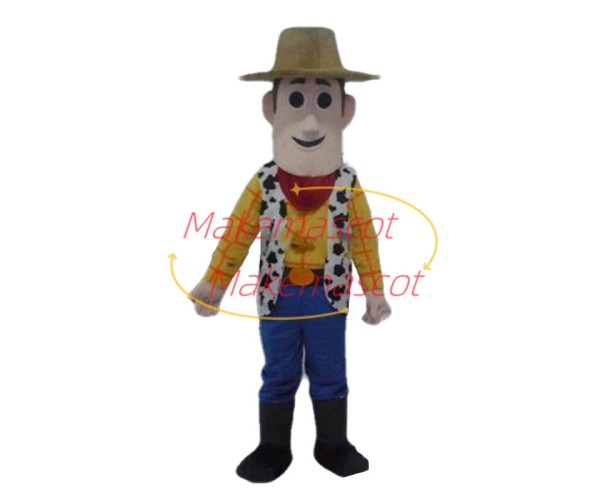 Optimistic Sheriff Woody Mascot Costume Optimistic Sheriff Woody Mascot Costume