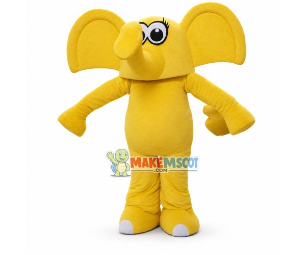 Cartoon Yellow Elephant Lightweight Mascot Costume Cartoon Yellow Elephant Lightweight Mascot Costume