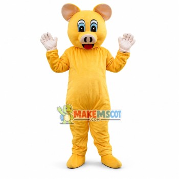Lovely Yellow Pig Mascot Costume Lovely Yellow Pig Mascot Costume