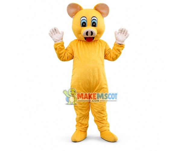 Lovely Yellow Pig Mascot Costume Lovely Yellow Pig Mascot Costume