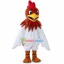 White Chicken With Brown Head Mascot Costume