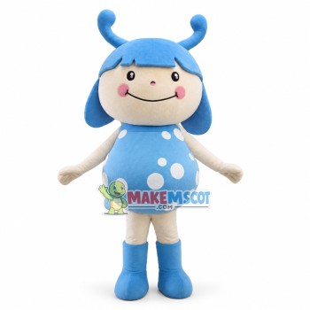 Cartoon Blue Ladybug Girl Mascot Costume Cartoon Blue Ladybug Girl Mascot Costume