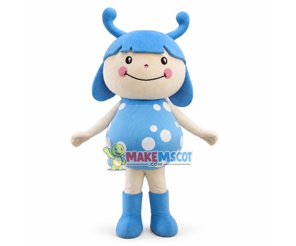 Cartoon Blue Ladybug Girl Mascot Costume Cartoon Blue Ladybug Girl Mascot Costume