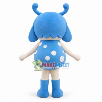 Cartoon Blue Ladybug Girl Mascot Costume Cartoon Blue Ladybug Girl Mascot Costume