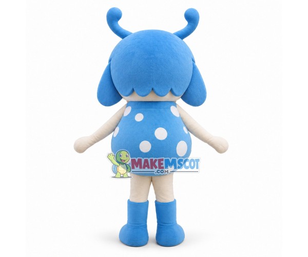 Cartoon Blue Ladybug Girl Mascot Costume Cartoon Blue Ladybug Girl Mascot Costume