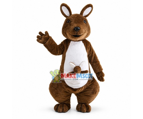 Mother Kangaroo With Baby Kangaroo In Pouch Mascot Costume Mother Kangaroo With Baby Kangaroo In Pouch Mascot Costume