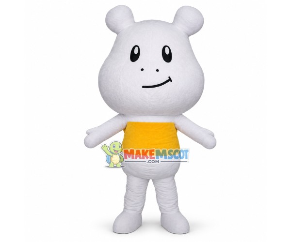 Clever Cartoon White Bear Mascot Costume Clever Cartoon White Bear Mascot Costume