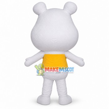 Clever Cartoon White Bear Mascot Costume Clever Cartoon White Bear Mascot Costume