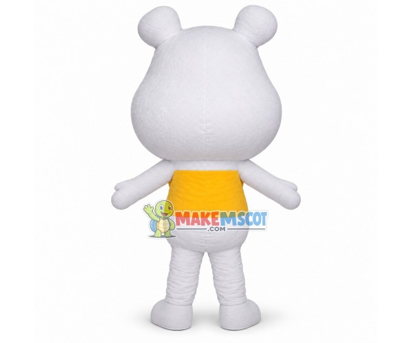 Clever Cartoon White Bear Mascot Costume Clever Cartoon White Bear Mascot Costume