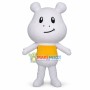 Clever Cartoon White Bear Mascot Costume 