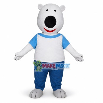 Simple Cartoon White Bear Mascot Costume Simple Cartoon White Bear Mascot Costume