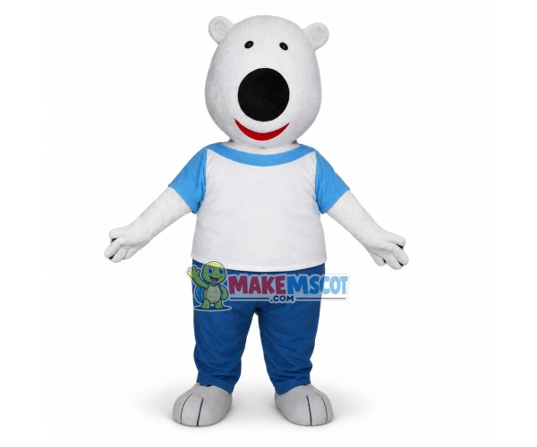 Simple Cartoon White Bear Mascot Costume Simple Cartoon White Bear Mascot Costume
