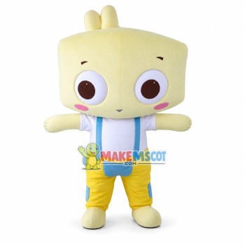 Square Head Bunny Cartoon Mascot Costume