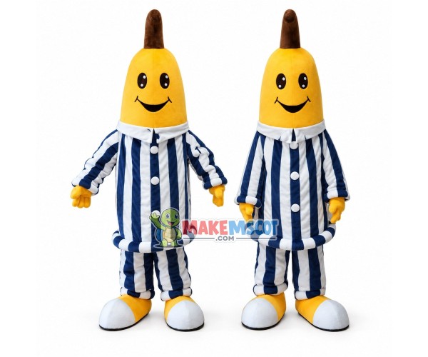 Deluxe Cartoon Banana In Pajamas Mascot Costume Deluxe Cartoon Banana In Pajamas Mascot Costume