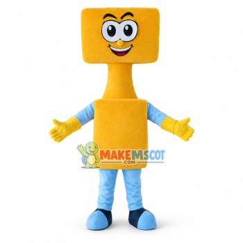 Simple Yellow Robot Mascot Costume