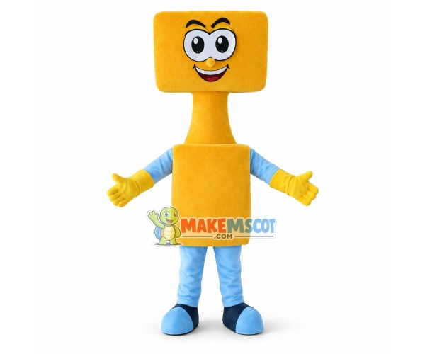 Simple Yellow Robot Mascot Costume Simple Yellow Robot Mascot Costume
