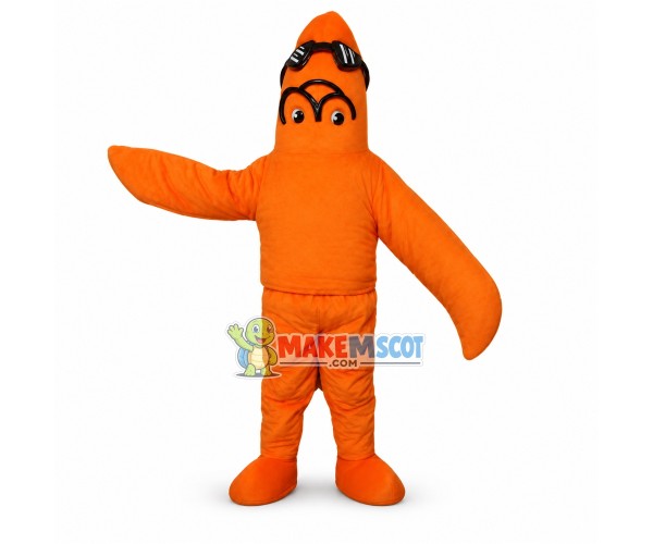 Cool Cartoon Orange Starfish Mascot Costume
