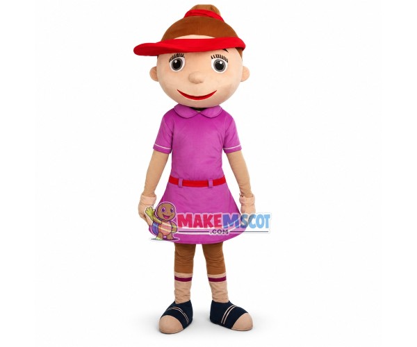 Beautiful Tennis Girl In Uniform Mascot Costume Beautiful Tennis Girl In Uniform Mascot Costume