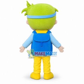 Superhero Yellow Hair Boy Mascot Costume