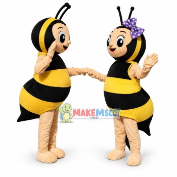 Cute Cartoon Honeybee Couple Mascot Costume 