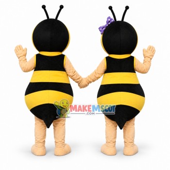 Cute Cartoon Honeybee Couple Mascot Costume Cute Cartoon Honeybee Couple Mascot Costume