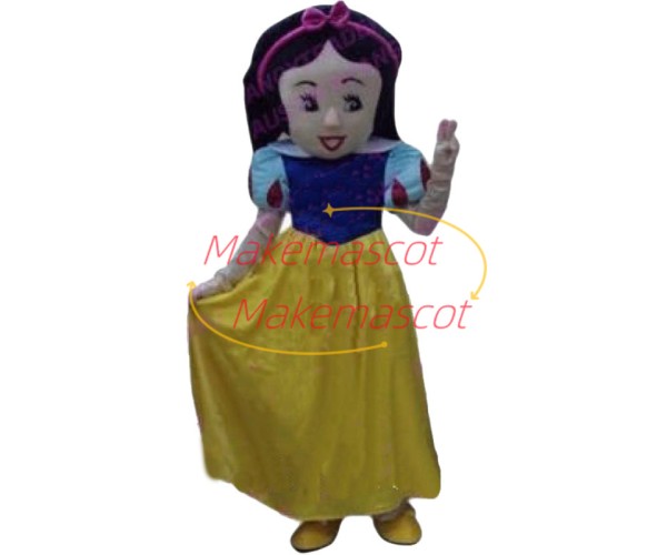Optimistic Snow White Mascot Cartoon Character Costume Optimistic Snow White Mascot Cartoon Character Costume