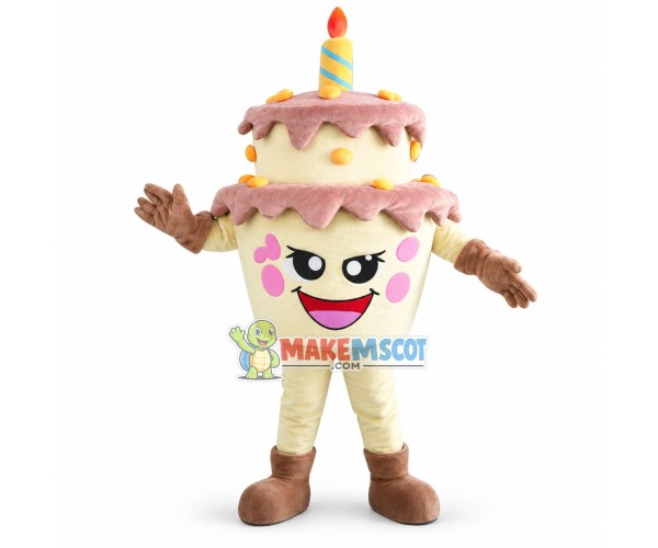 Lightweight Cartoon Double Birthday Cake Mascot Costume Lightweight Cartoon Double Birthday Cake Mascot Costume